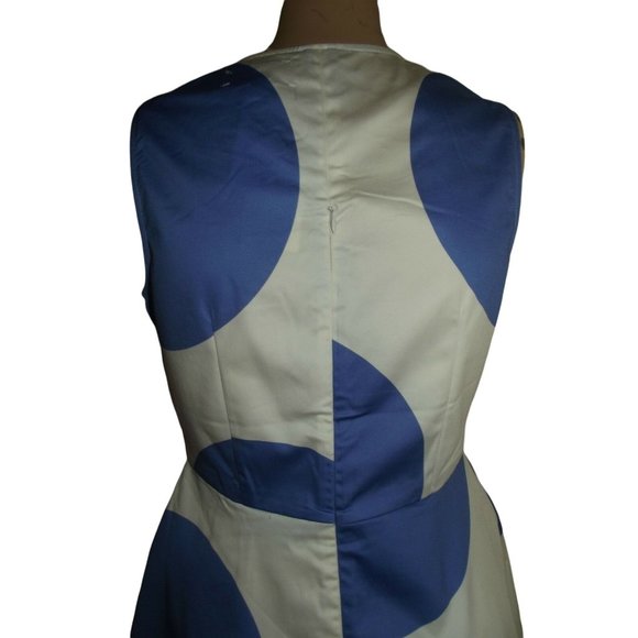 PJK Jr. Size Small White Purple-Blue Geo Dot Print Sleeveless Sheath Dress - Picture 9 of 12